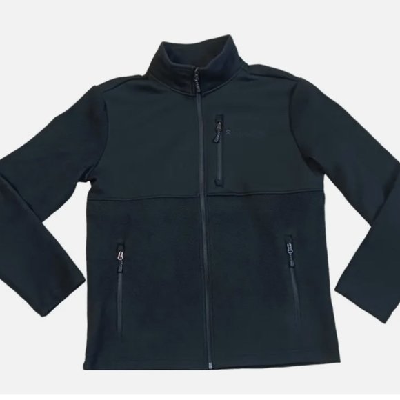 FREE COUNTRY mens Jacket Jet Black Zip-Up Hang Out Fleece Size Small - Picture 3 of 9